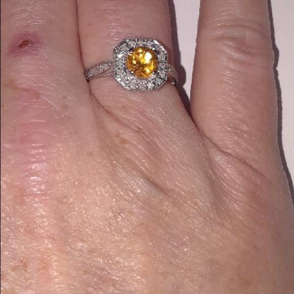 Jewelry - HOLD.!!!!  BEAUTIFUL CITRINE AND DIAMOND RING